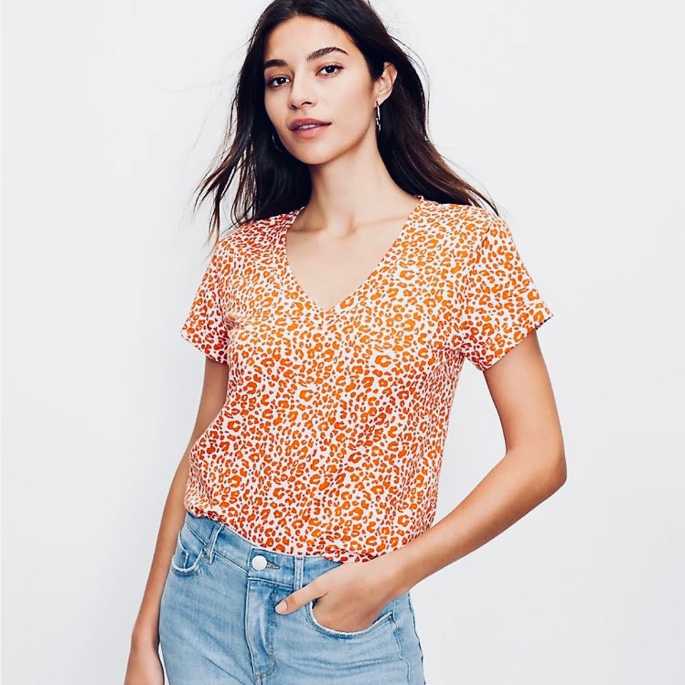 LOFT orange animal print tee